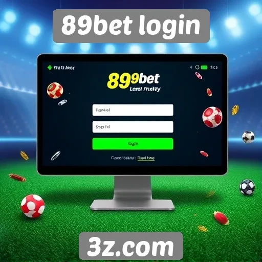 Análise da interface do usuário no 89bet login